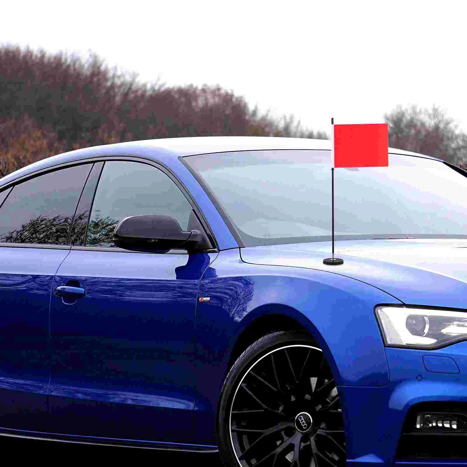 Engineering Vehicle Flagpole Base Office Flag’s Car Holder FRP Magnetic Practical Stand