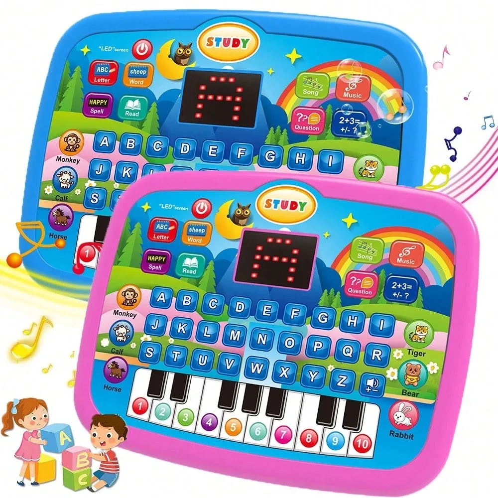 Children's Learning Machine Simulation Tablet with Display Computer Early Education Machine Music Children's Enlightenment Toys Boys and Girls Holiday Gifts
