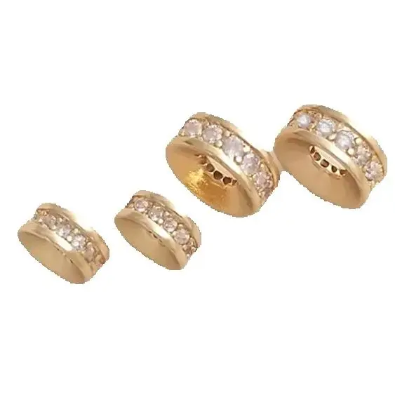 

14K Gold Plated Zircon concave wheel bead divider bracelet necklace bead divider accessories DIY jewelry with material