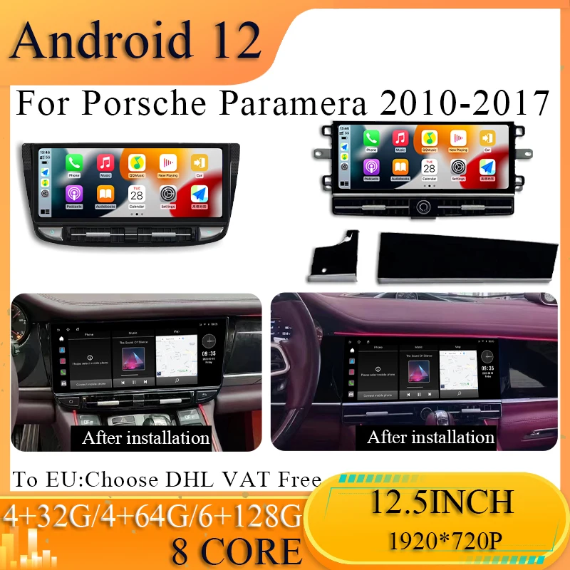 

New style Android 12 Car Radio For Porsche Panamera 2010-2017 Screen Multimedia Player GPS Navigation DVD Auto Stereo Carplay 4G