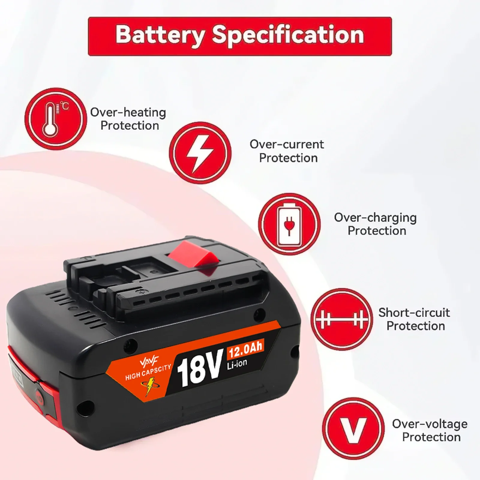 لبطارية بوش الأصلية الجديدة 18 فولت 12.0 أمبير في الساعة لبطارية بوش ، بطارية أداة ليثيوم أيون قابلة لإعادة الشحن BAT609 BAT609G قابلة للاستبدال 🌶️