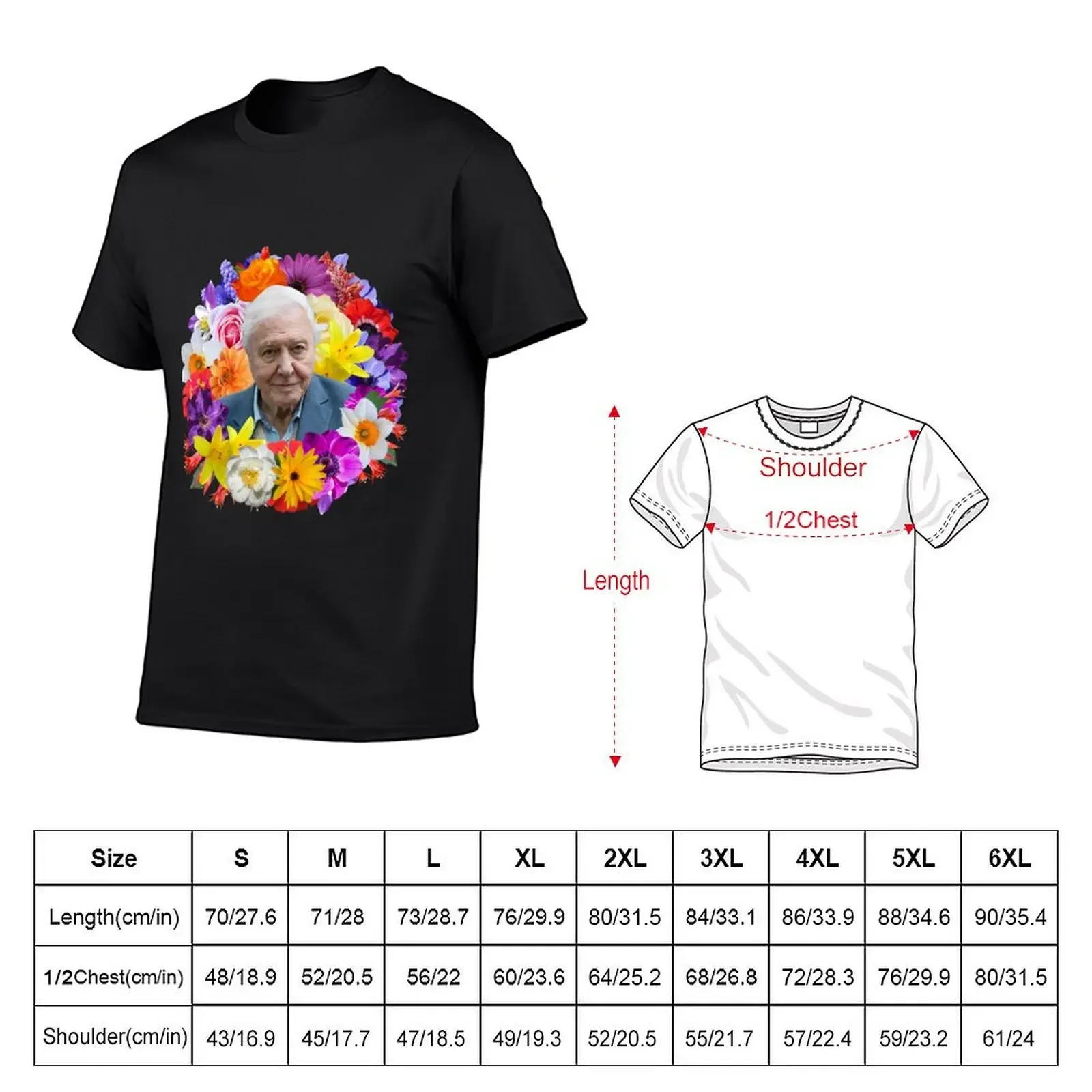 Camiseta de David Attenborough para hombre, ropa de calle de anime, camisetas de alta calidad