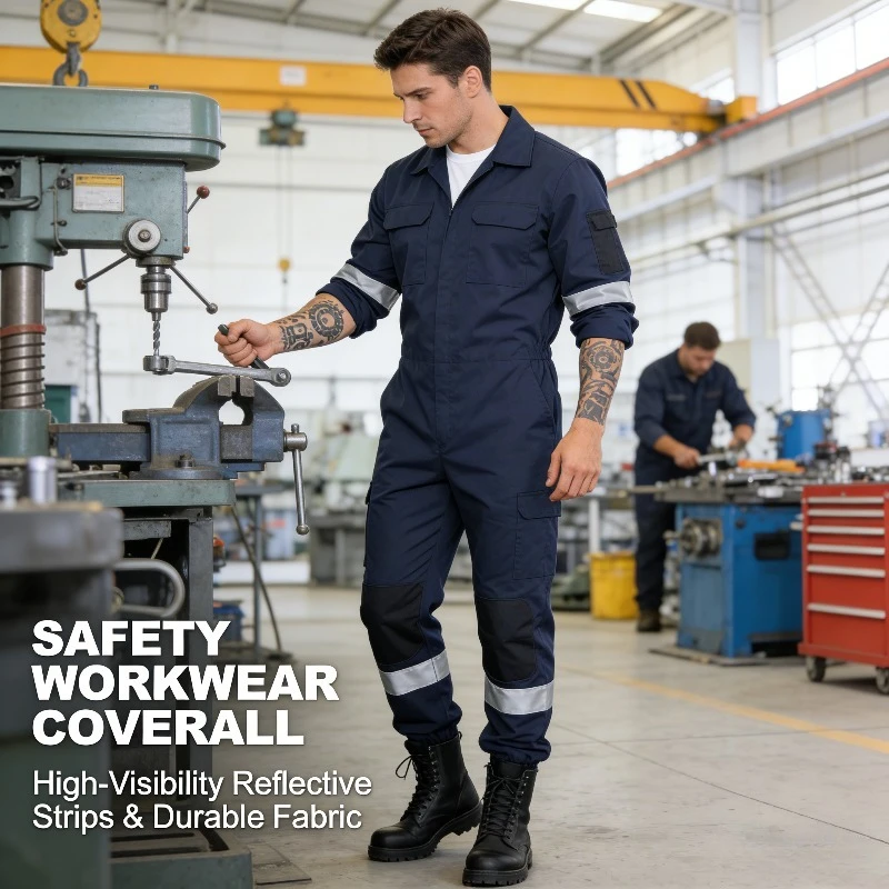 

Новый мужской сверхпрочный комбинезон 2026, светоотражающий, устойчивый к истиранию и пятнам рабочий комбинезон для сварки и промышленной безопасности