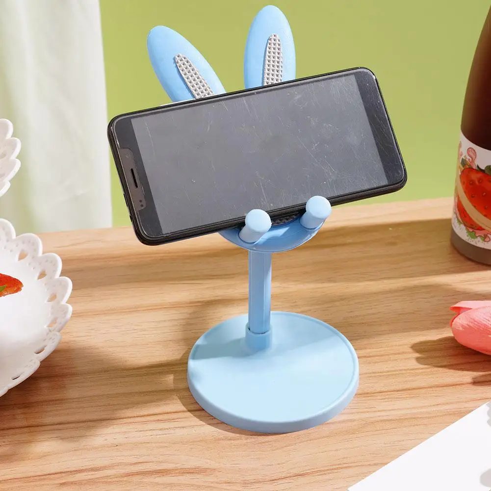 Suporte de telefone rosa suporte de telefone celular de mesa para iphone 13 14 samsung smartphone ajustável adorável coelho suporte de telefone ajustar
