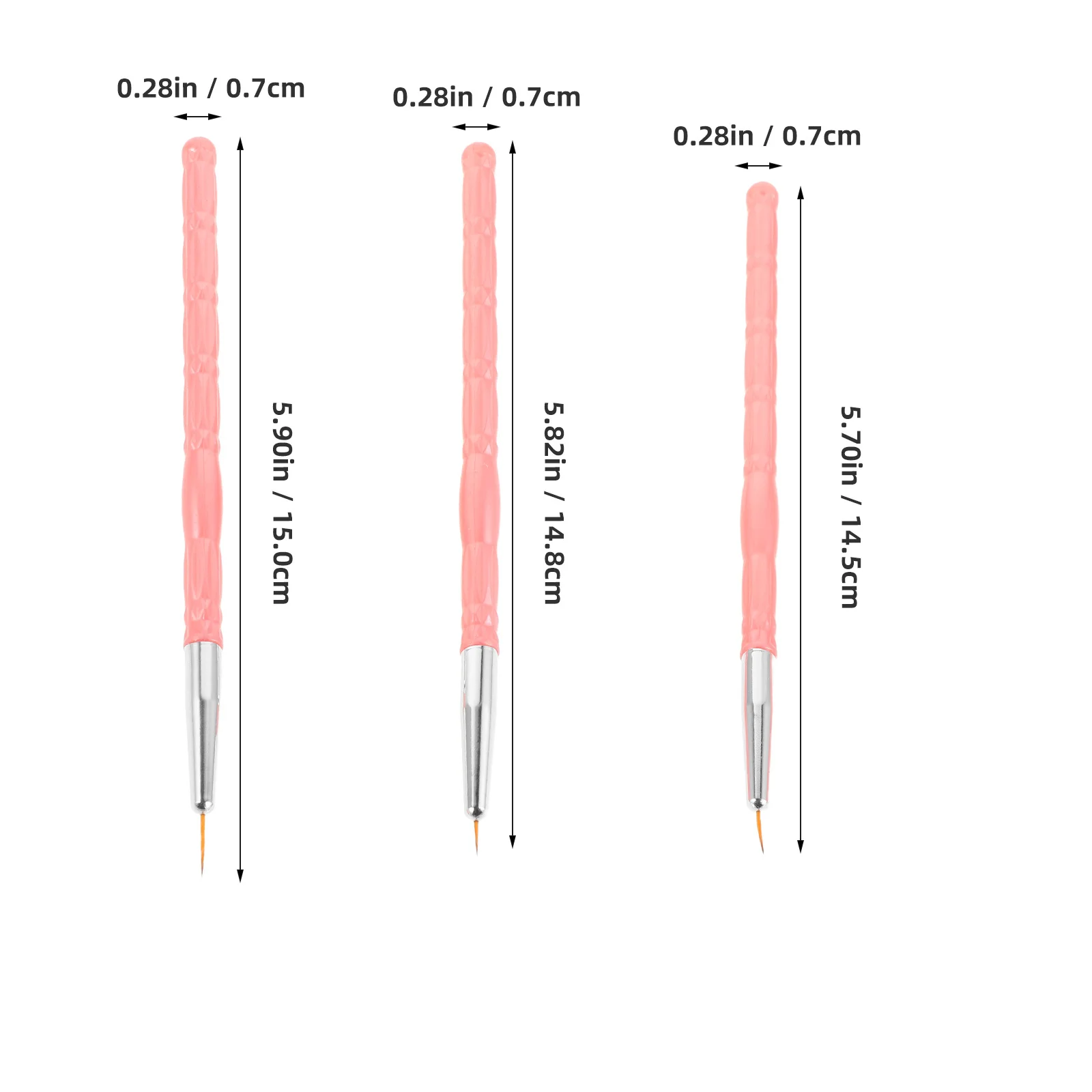 30 peças pincéis de forro de arte de unha pincel de ponta fina para unhas design de unhas canetas de desenho padrão tamanhos 7 9 11mm
