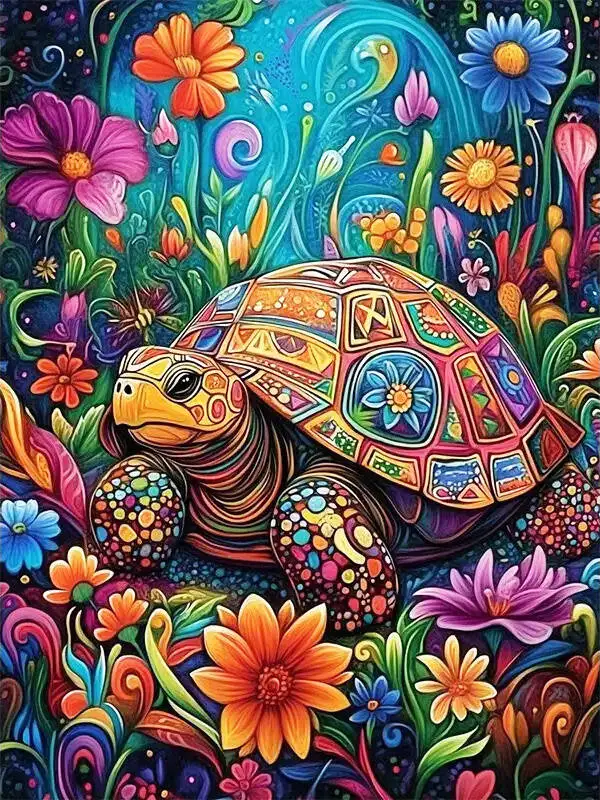 

Пазлы с рисунком черепахи среди цветов, 500/1000/1200/2000 элементов, семейные развивающие игры для игровой комнаты, спальни, подарки