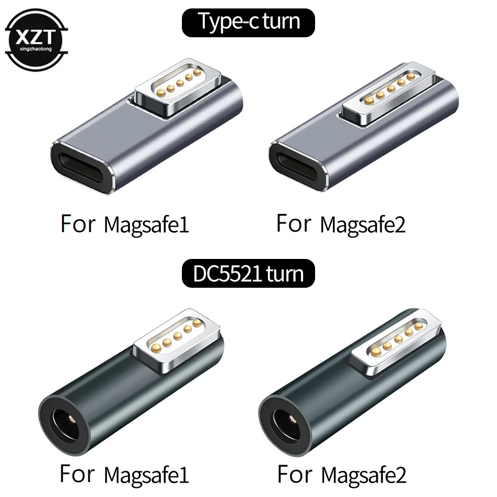 1PC Portable LED Aluminum Alloy Type-c To For Magsafe2 Adapter PD Fast Charging Conversion For Macbook Air/pro Laptop