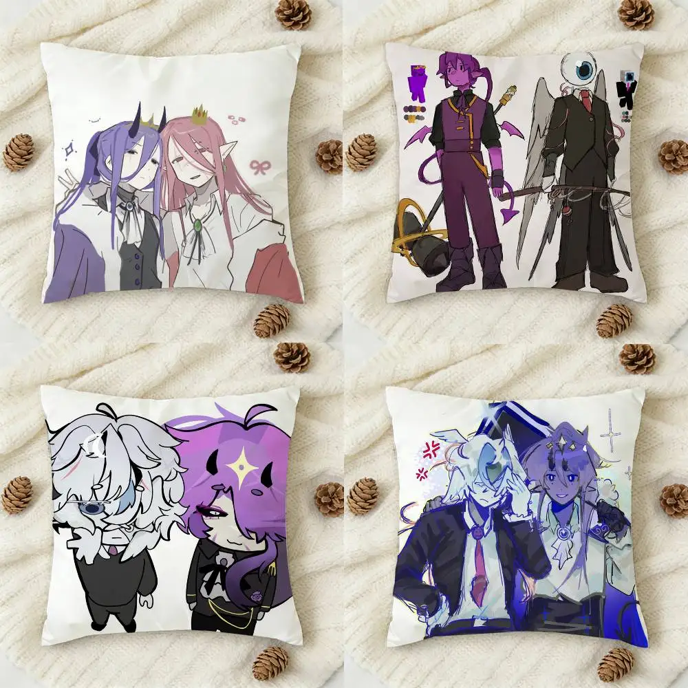 

Anime Wemmbu Eggchan Tax Duo Double-sided Printed Square Decorative Cushion Cover for Sofa Living Room Home Decor