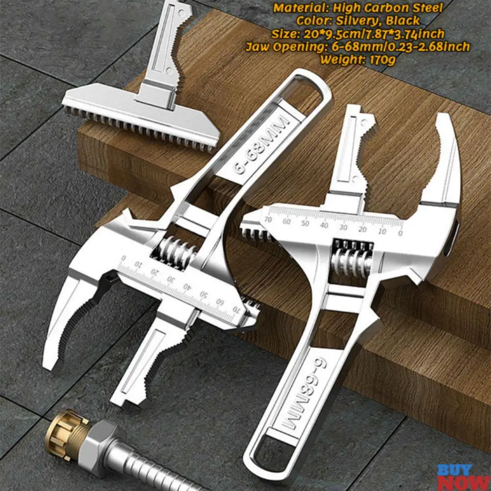 

High-end 6-68mm Universal Repair Set Bathroom Hand Tools Large Opening Pipe Wrench Nut Key Adjustable Spanner Home Repair Tool