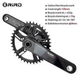 GOLDIX Carbon Fiber Mountain Bike Crankset  3-Bolt Direct Mount Chainring170mm Bicycle Crank 29mm Axle for DUB Bottom Bracket