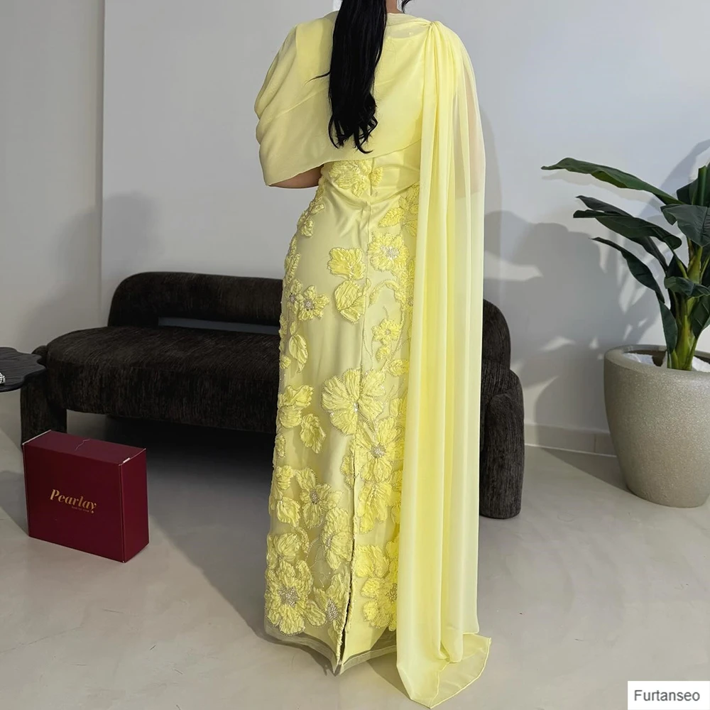 Sukienki wieczorowe proste na zamówienie, do ziemi, z dekoltem w łódkę, bez rękawów, sukienki balowe, modne kwiaty, etola, proste drapowane sukienki na przyjęcie.