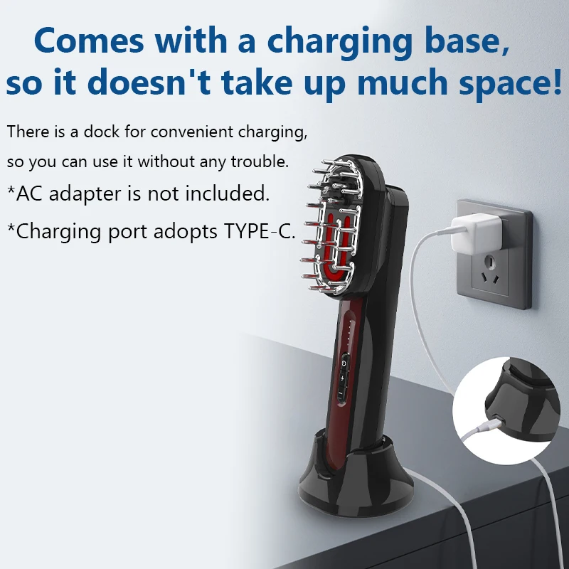 3 in 1 Electric Massage Comb Body Massage EMS Red Blue Light Multi-Functional Massage New Tools Scalp Care Loss Hairs Comb Gift