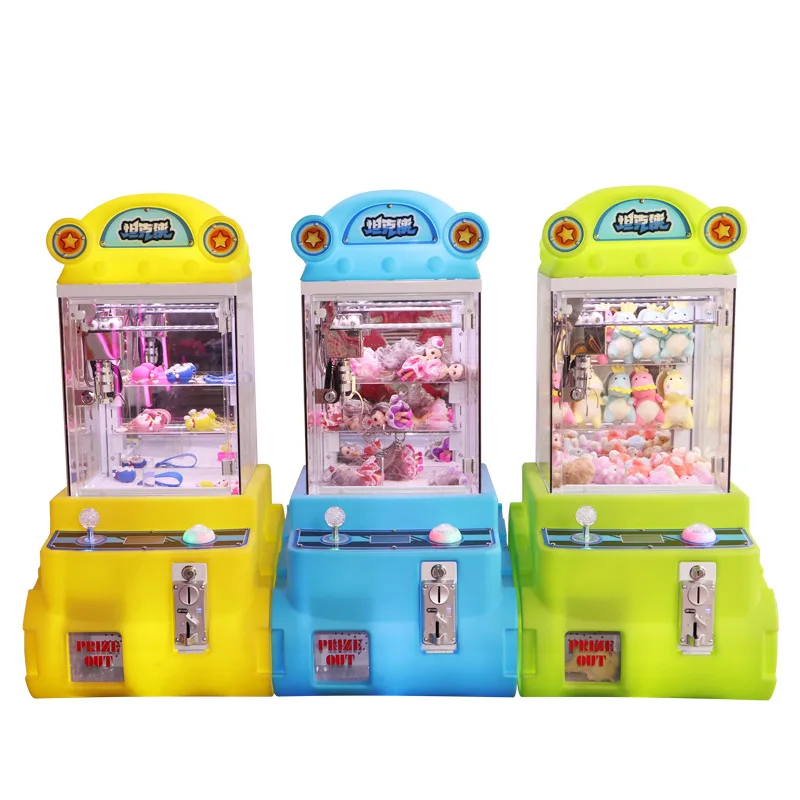 

Super Cute Mini 1-Player Crane Claw Metal Game Candy-Colored Cheap Coin Operated Digital Printing For Kids