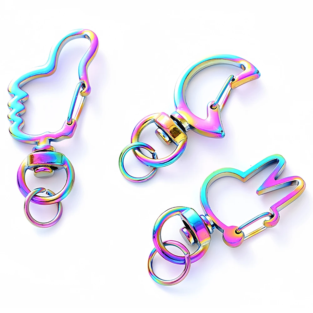5Pcs Star Heart Snap Hook Trigger Clips Buckles Lobster Clasps Clips Key Ring for DIY Keychain Lanyard Jewelry Making Accessory