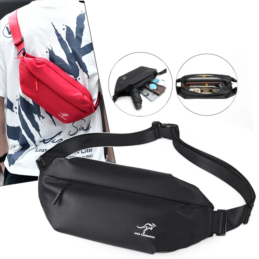 Fashion Outdoor Sports waist bag Fanny Pack Men Black Waterproof Shoulder Belt Messenger s Teenager Chest Bag