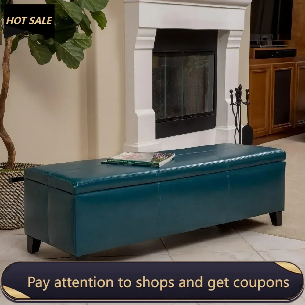 

Storage Ottoman Office Footrest Teal 17. 50D X 51. 25W X 16. 25H Step Stool Chair Plastic Benches to Sit Folding Chairs Pouff