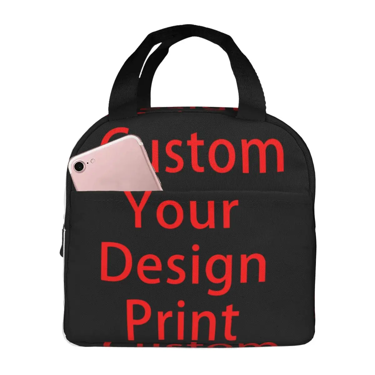 Custom Your Design Insulated Lunch Tote Bag for Women Logo Printed Resuable Cooler Thermal Food Lunch Box Outdoor Camping Travel