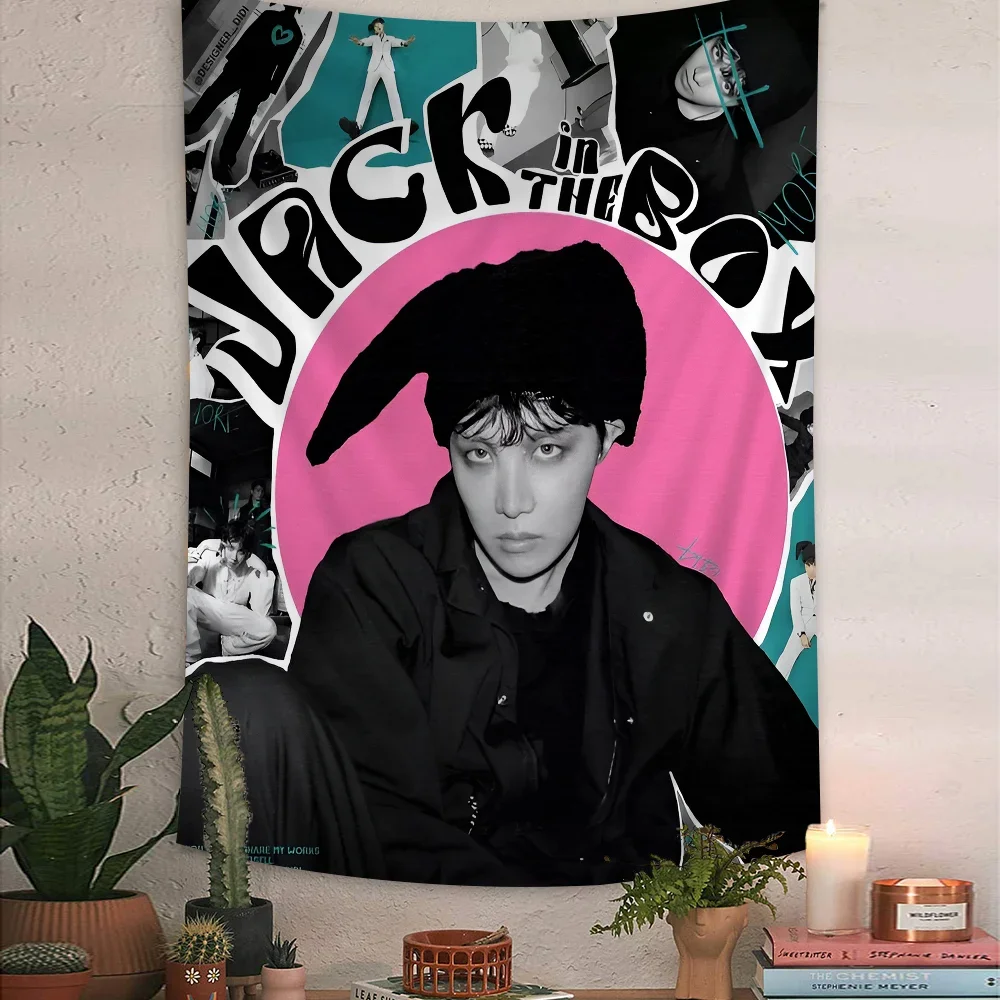 J-Hope -Arson Kpop Cartoon Tapestry Art Science Fiction Room Home Decor Art Home Decor