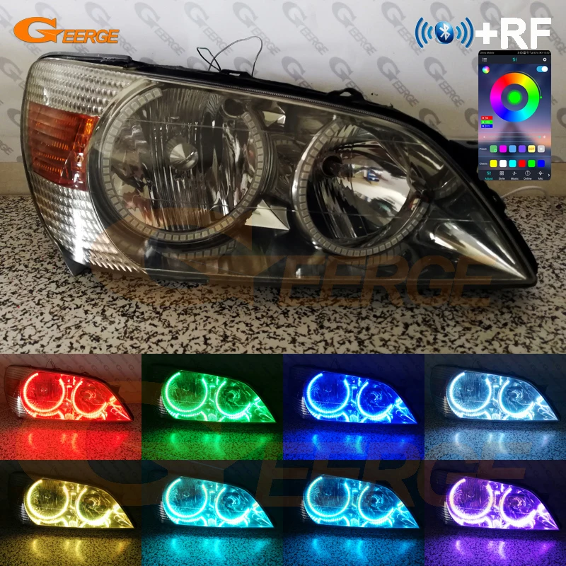 For Toyota Altezza SXE10 Gita RF Remote Bluetooth-Compatible APP Multi-Color Ultra Bright RGB LED Angel Eyes Kit Halo Rings