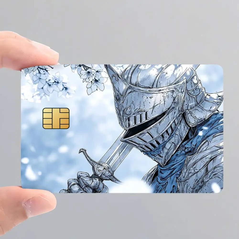 Crusader Silvery Knight Card Stickers for Bank Access Protective Waterproof Film Cover Sticker Surprise Gift