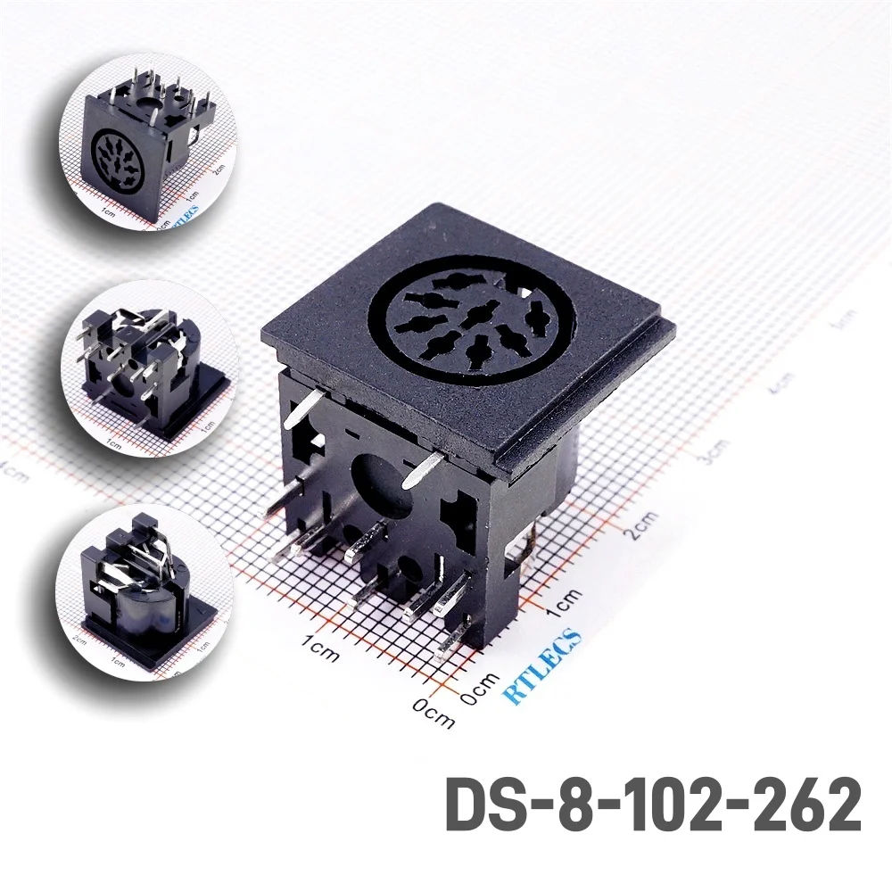 Din Socket 2 3 4 5 6 7 8 Position Female 13 Pin PCB Right Angle Through Holes SDS-J DS Power Jack 2A 110V Circular Receptacle