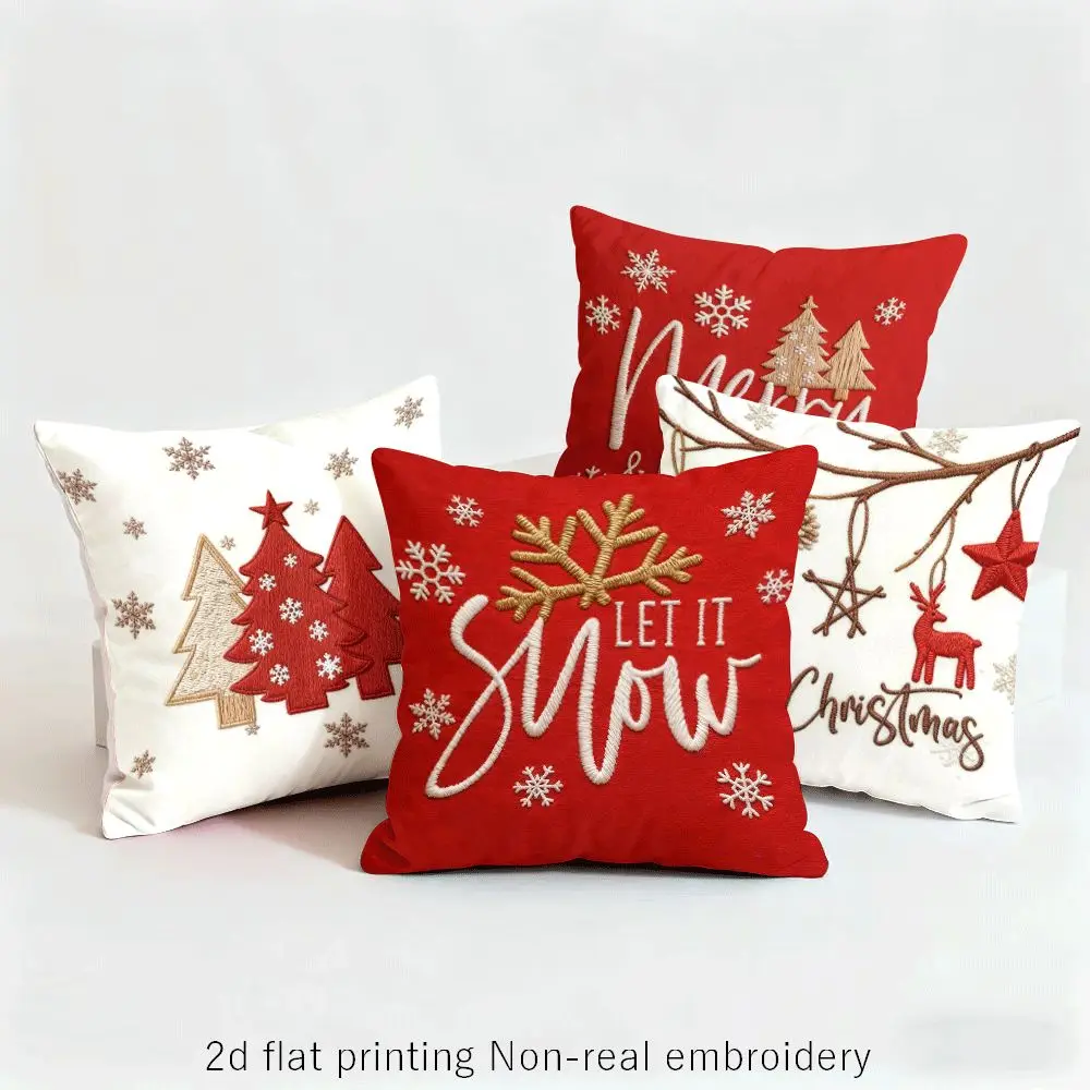 New Year Multi-size Trees and Snowflakes Pillowcases Merry Christmas Decoration Cushion Pillow Cases High Quality Home Ornament