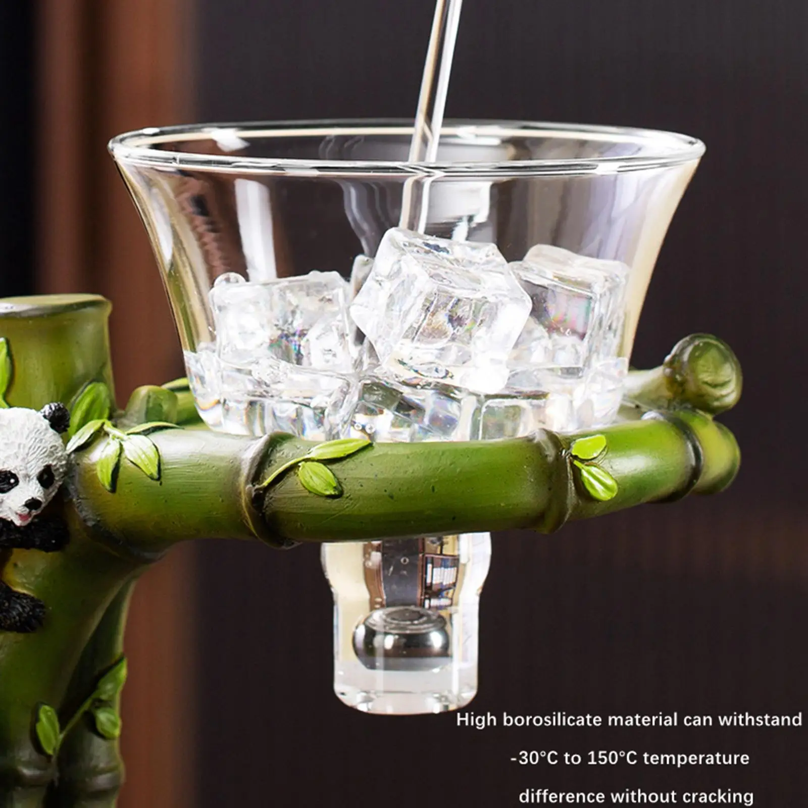 

Lazy Kungfu Glass Tea Set Heat Resistant Durable Water Diversion Rotating Cover