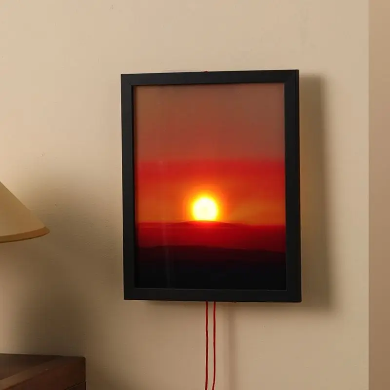 Modern Smart Rising Sunset Wall Lamp Auto Lift Color Gradient Ambient Light for Living Room Bedroom Dimmable LED Wall Light