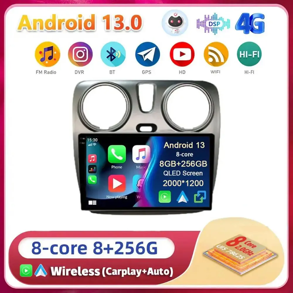 

Android 13 Carplay Auto WIFI+4G Car Radio For Renault Lodgy Dacia Dokker 2012 - 2020 Multimedia GPS Player Stereo 2din Head Unit