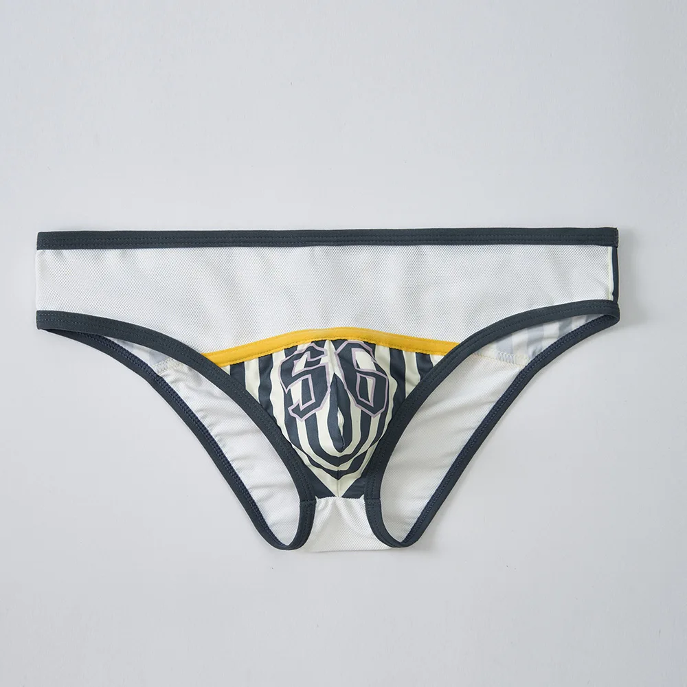 New Trend Hibin Men's Panties Fashion Splicing Low Waist Close-fitting Elastic Triangle 220109