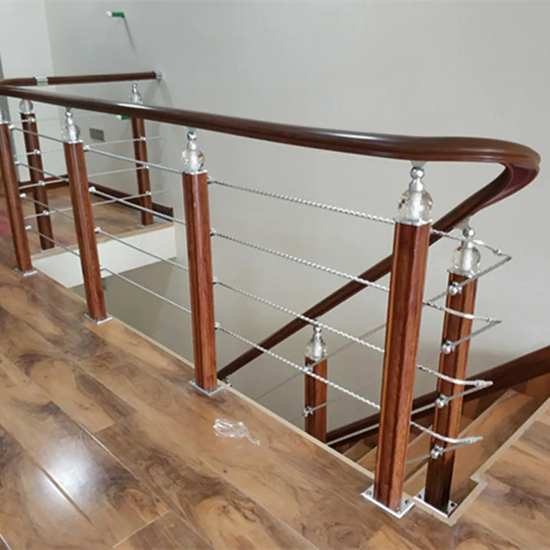 Stair handrail indoor guardrail balcony railing simple modern household fence duplex building aluminum alloy wire drawing