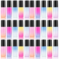 30/50/100pcs 5ml Glass Roll-on Bottle with Metal Roller Ball Glass Vials for Essential Oil Colognes Perfume Travel Sample Test