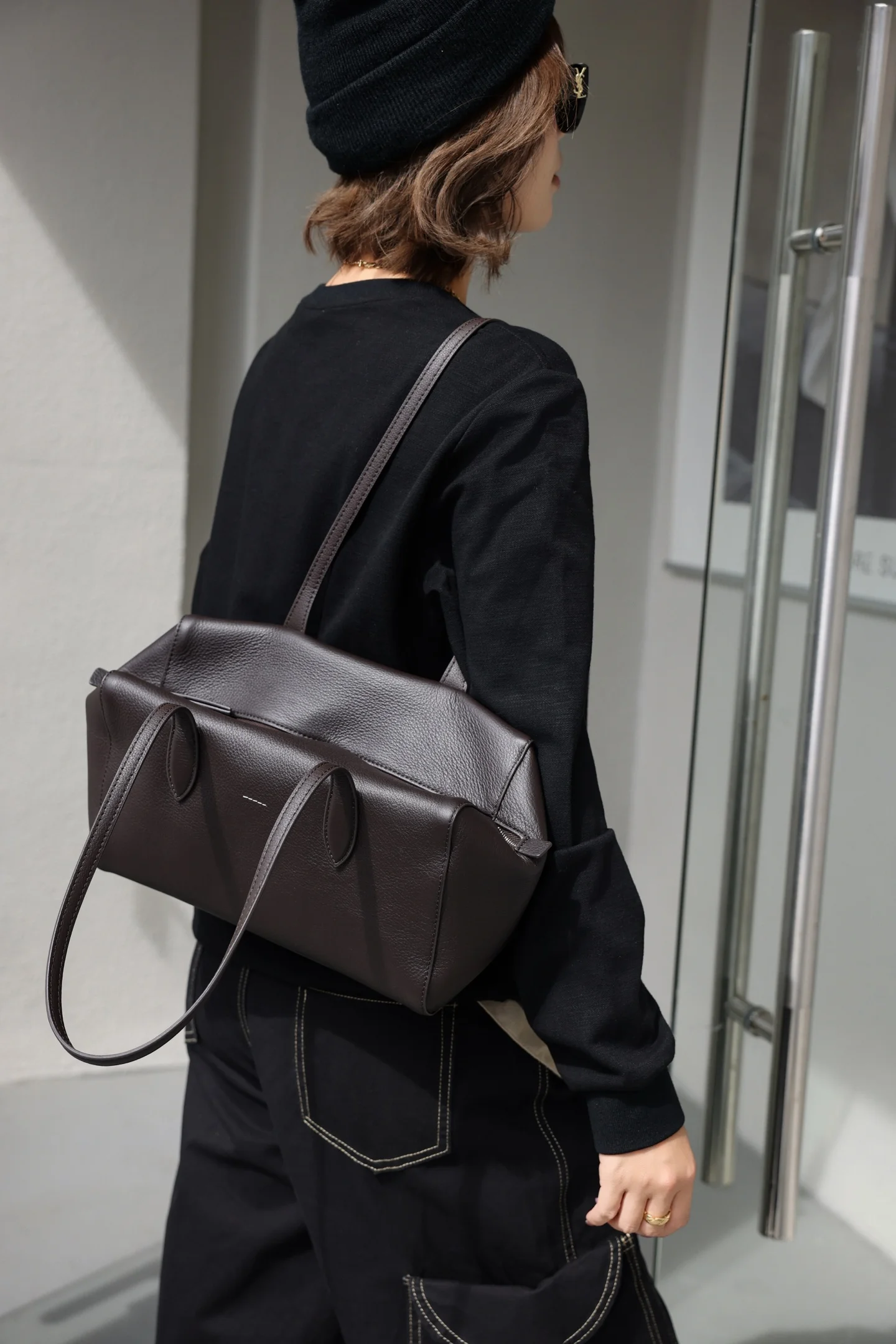 Genuine Grade Leather Women's Shoulder Bag Luxury Designer Brand Ladies Soft Cowhide Large Tote for Woman Ladies Bowling Bag New