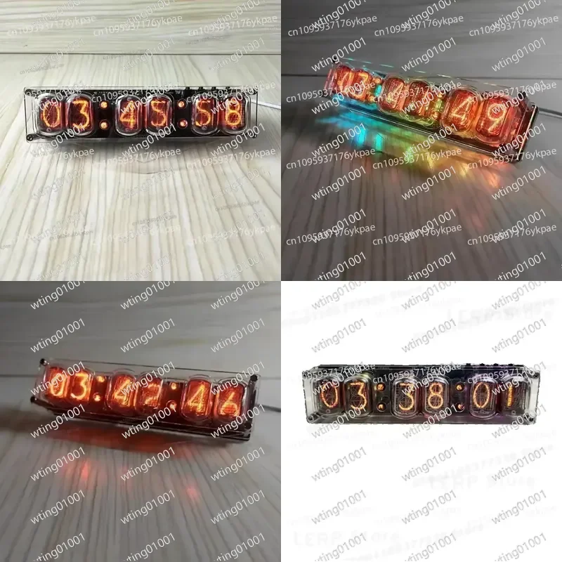 for IN12 Neon Display Timepiece Six Digit Retro Glow Lamp with Programmable Auto Power Cycle and Dual Mode Setting Ideal for