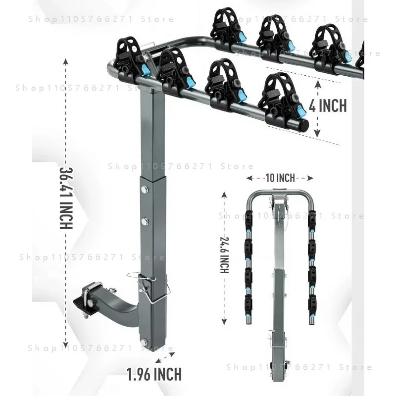 3-Bicycle Rack 2-Inch Receiver Trailer Hitch Bike Carrier for Cars Trucks SUVs Vans RVs Auto Accessories