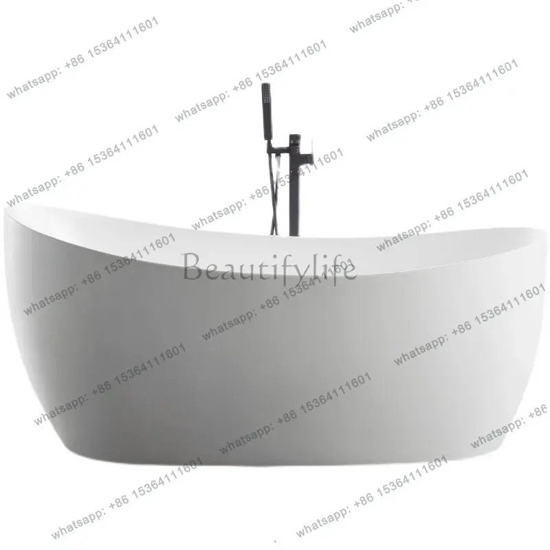 High backrest European princess special-shaped ultra-thin edge independent simple acrylic bathtub