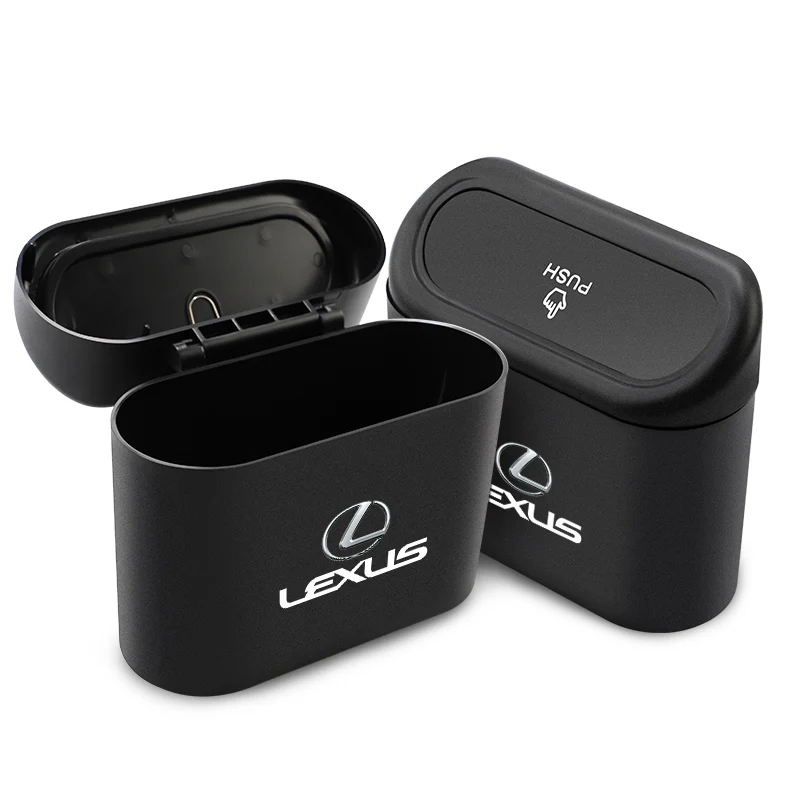 سلة المهملات داخل السيارة شعار السيارة علبة النفايات تخزين دلو الملحقات لكزس F SPORT GX460 Ct200h IS250 ES 220D IS200 Fsport