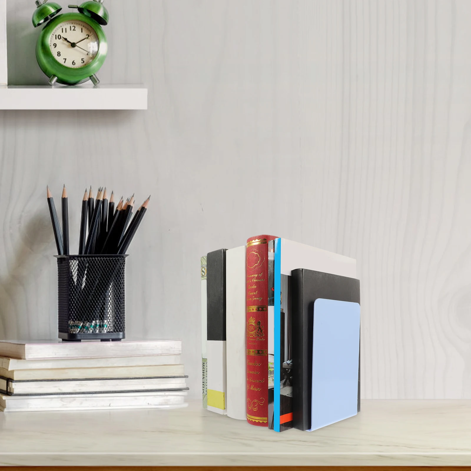 

2pcs Bookends Desktop File Organizer Decorative Book Stands Study Shelf Storage Pp Bookends For Office Home Reading