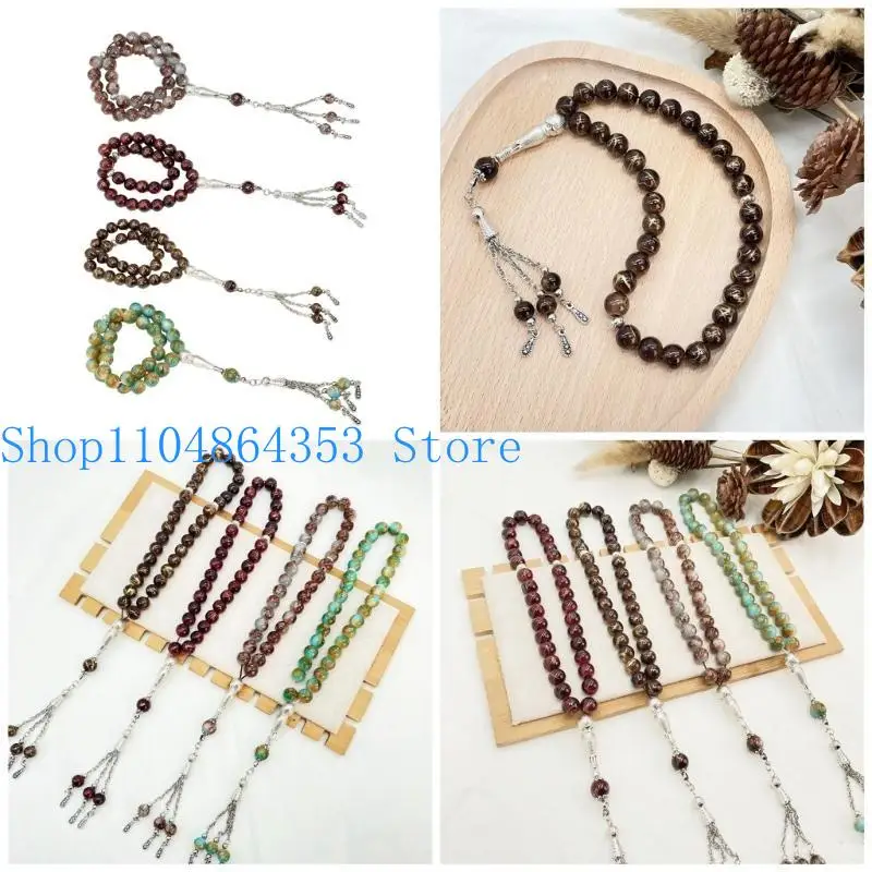 652F Comfortable Beaded Bracelet Rosary Chain Stylish Wrist Jewelry Beads Bracelet