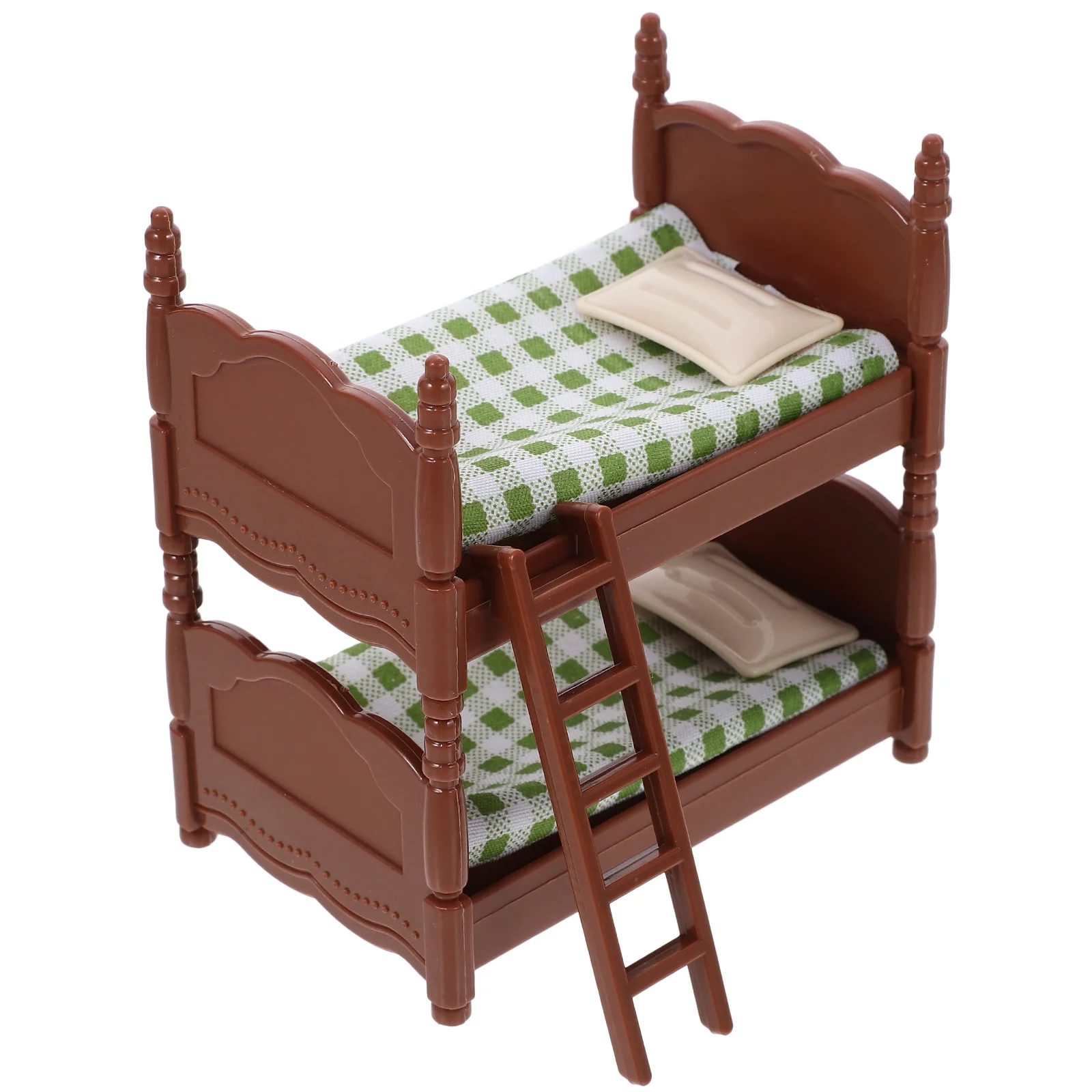 

Mini Bunk Bed for Miniature House Lightweight Plastic Bedroom Furniture Decor Realistic Detail Design Suitable Home Layout