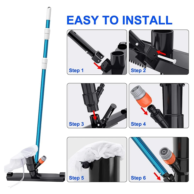PZHI Swimming Pool Vacuum Head, Pool Cleaning, Suction Tip, Vacuum Cleaner, 14 Inch Wide, with Bag, for Pool, Spas, Ponds, Tub,