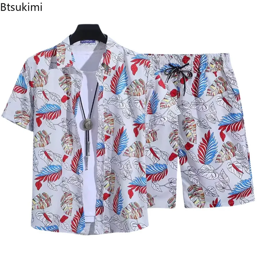 3D Printed Men's Short Sleeved Shirt Set Summer Fashion Casual Thin Street Set Comfortable and Breathable Plus Size Beach Outfit - view 2