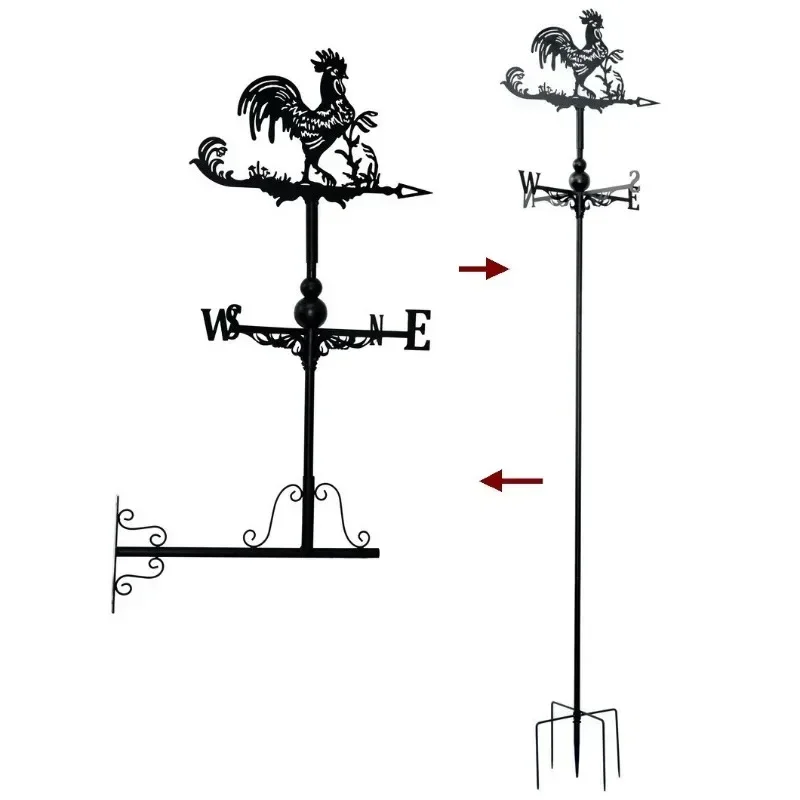 Outdoor garden, lawn decoration, metal handicrafts, wall-mounted and floor-inserted dual-purpose road signs