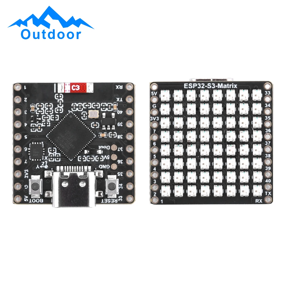 ESP32-S3 Matrix WIFI BT BLE 5 Mini Development Board Bluetooth Development Module Based on ESP32-S3 with 8X8 RGB LED Matrix