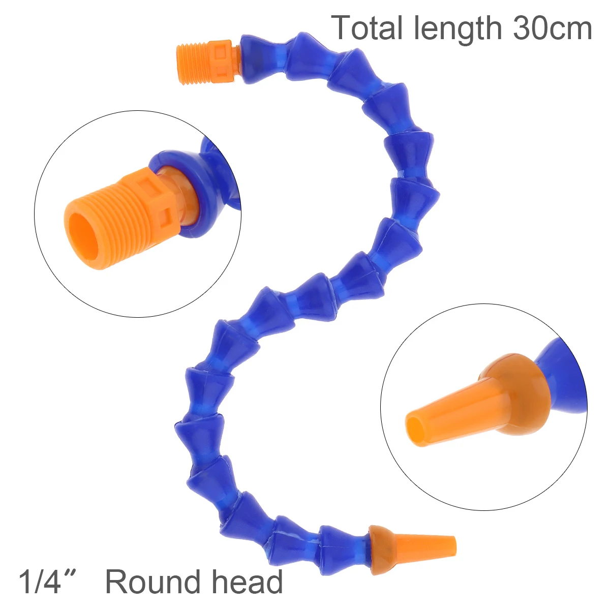1/4 Inch 300mm Plastic Flexible Water Oil Cooling Tube with Round Head Nozzle for CNC Machine / Milling / Lathe