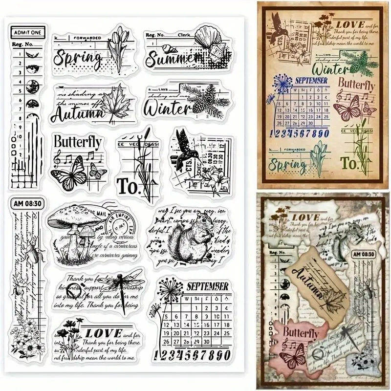 Rośliny zwierzęta przezroczysta pieczęć pieczęć do scrapbookingu/ozdobny Album na zdjęcia a5030