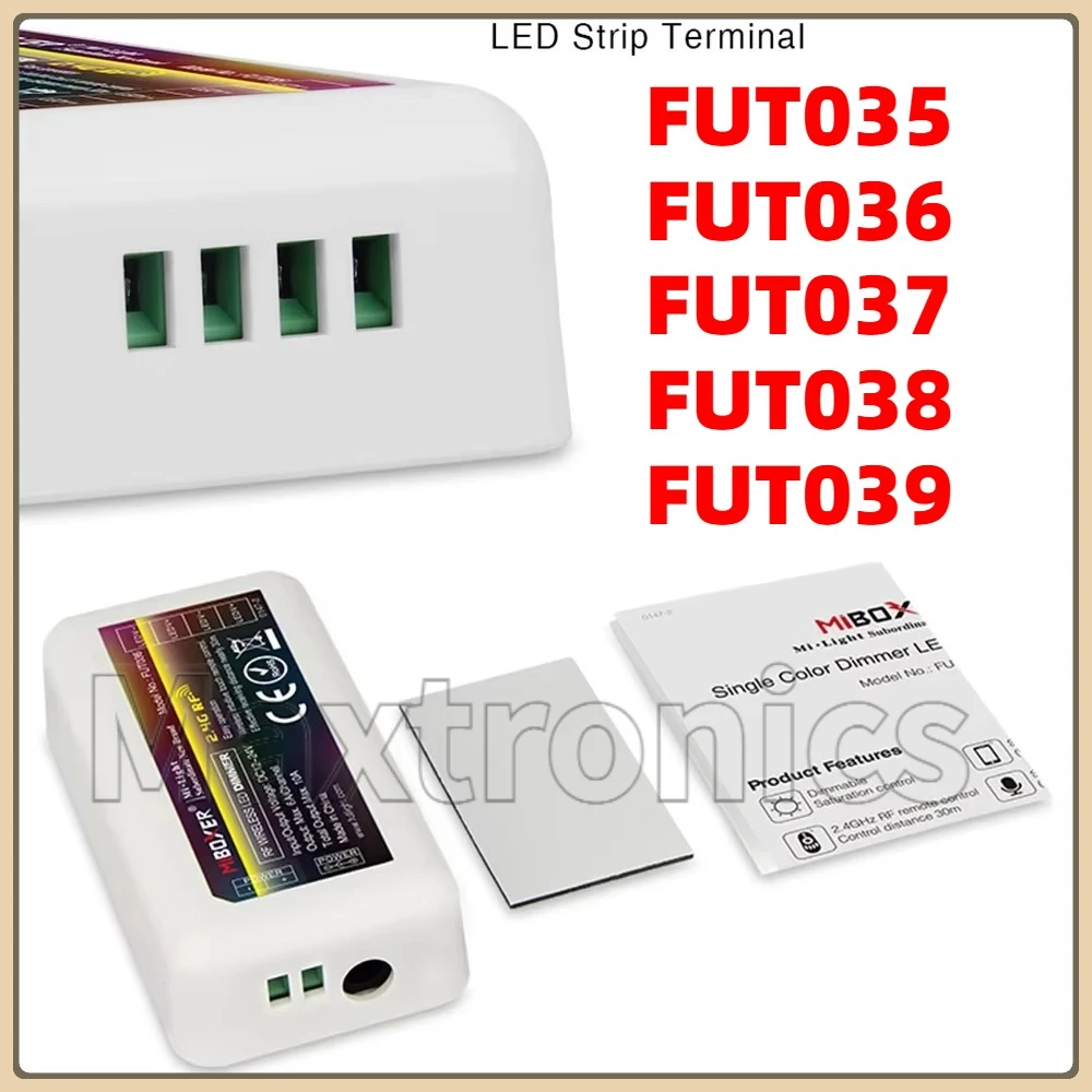 

Miboxer 2,4 ГГц FUT035 FUT036 FUT037 FUT038 FUT039 светодиодный контроллер диммер для одноцветной CCT RGB RGBW RGB + CCT светодиодная лента