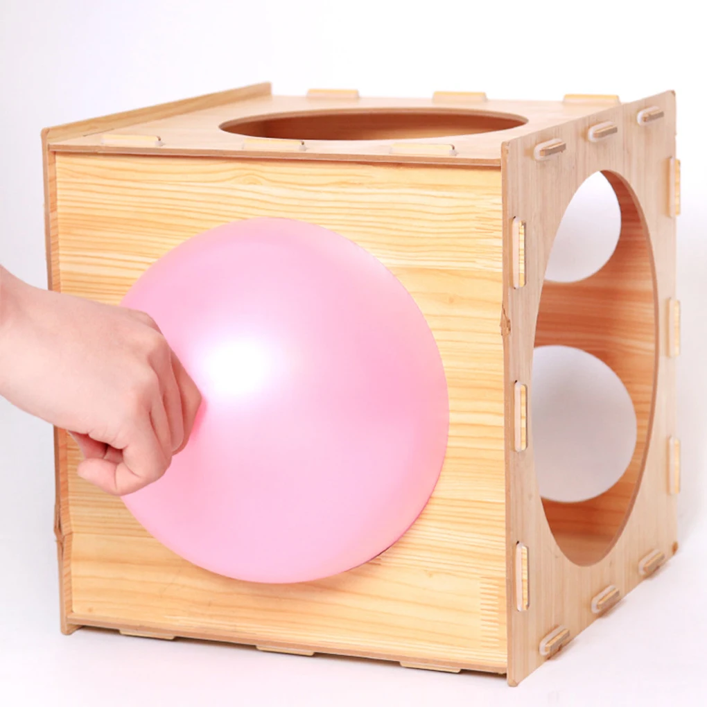 Bamboo Wood Yellow Balloon Sizer Measurement 9 Holes For Precise And Wide Application Collapsible As Shown