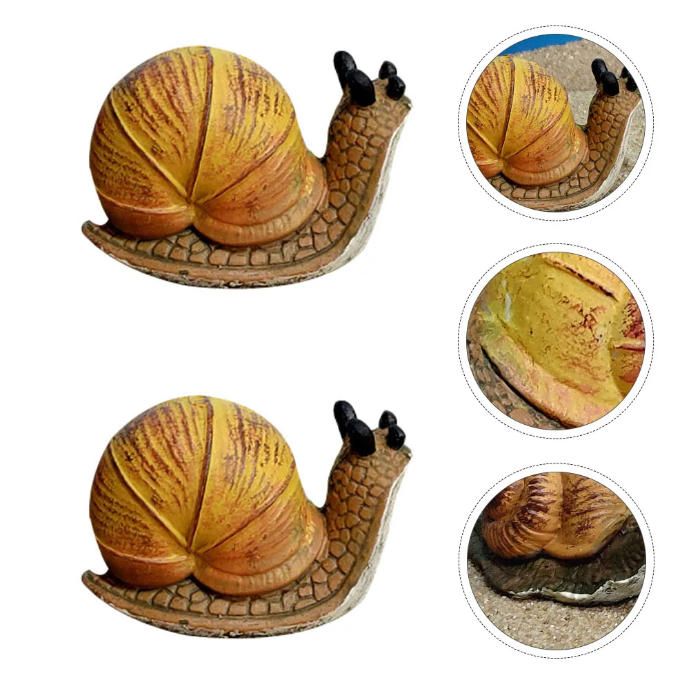 

2Pcs Resin Snail Adornment Realistic Snail Decor for Living Room Shelf Decor Atmosphere Enhancer Resin Adornment