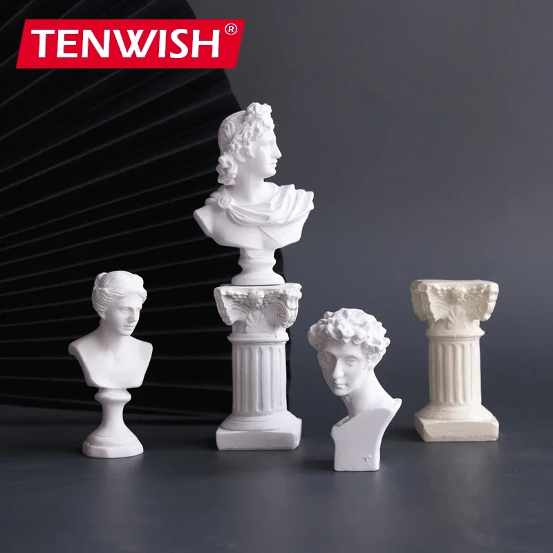 テンウィッシュミニレジン彫刻,天然マン,人間の頭の写真のための装飾アクセサリー